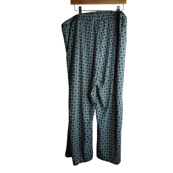 Emaline woman Black Blue abstract Sz 1X cropped pant elastic Waist - Picture 4 of 4